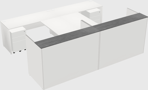 Shared u-shaped reception desks