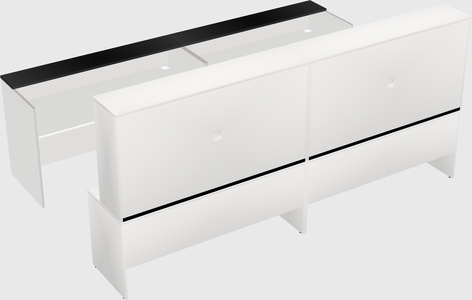 Shared u-shaped reception desks