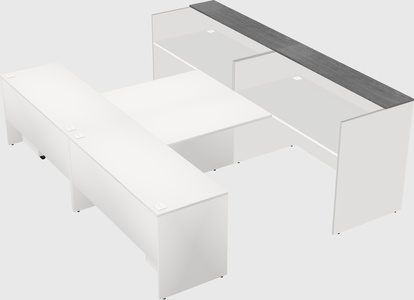 Shared u-shaped reception desks