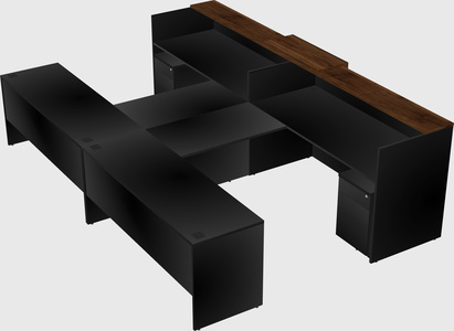 Shared u-shaped reception desks