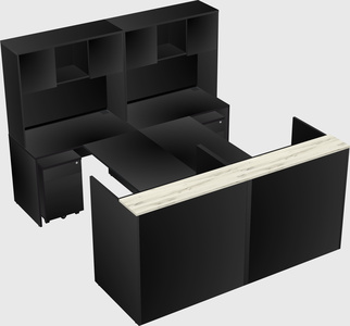 Shared u-shaped reception desks