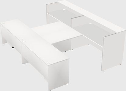 Shared u-shaped reception desks