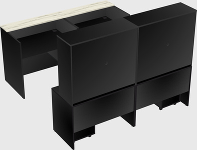 Shared u-shaped reception desks