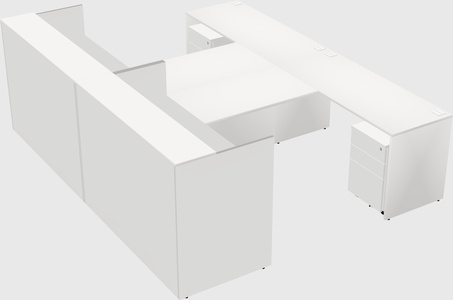 Shared u-shaped reception desks