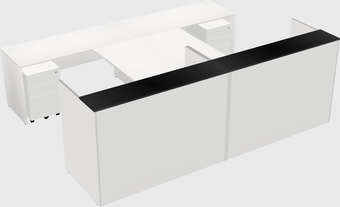 Shared u-shaped reception desks