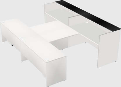 Shared u-shaped reception desks