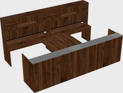 Shared u-shaped reception desks
