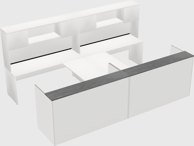 Shared u-shaped reception desks