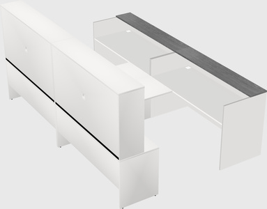 Shared u-shaped reception desks