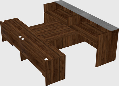 Shared u-shaped reception desks
