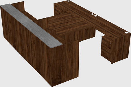 Shared u-shaped reception desks