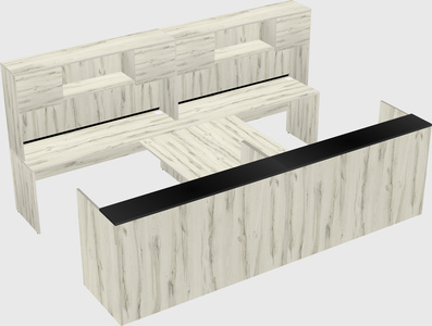 Shared u-shaped reception desks