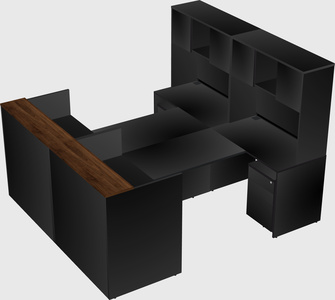 Shared u-shaped reception desks