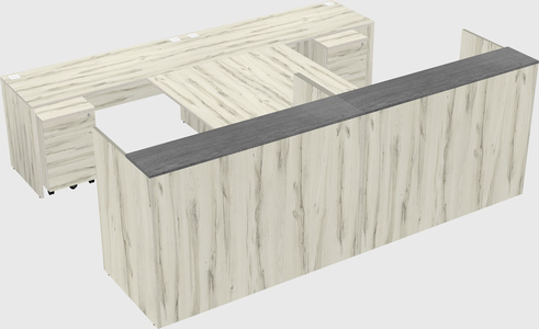 Shared u-shaped reception desks