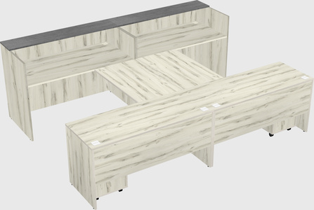 Shared u-shaped reception desks