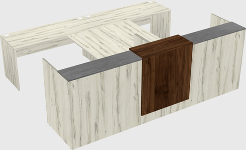 Shared u-shaped reception desks