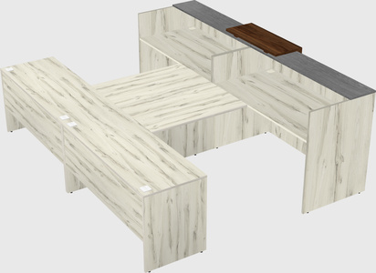 Shared u-shaped reception desks
