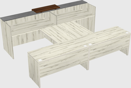 Shared u-shaped reception desks