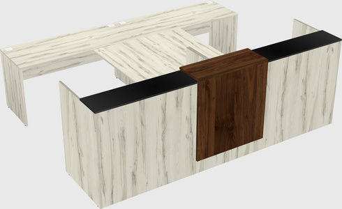 Shared u-shaped reception desks