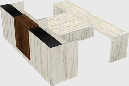 Shared u-shaped reception desks