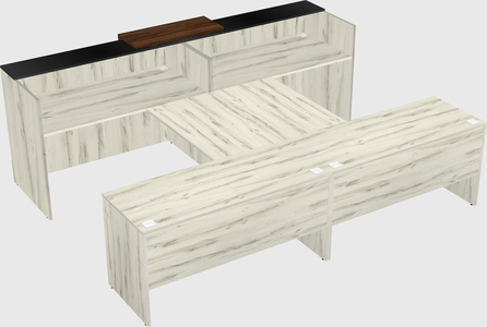 Shared u-shaped reception desks