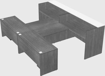 Shared u-shaped reception desks