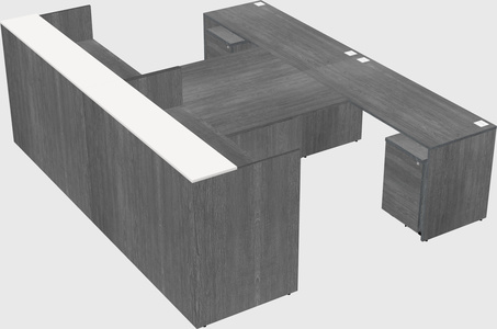 Shared u-shaped reception desks