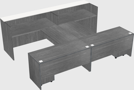 Shared u-shaped reception desks