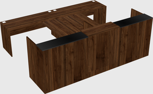 Shared u-shaped reception desks