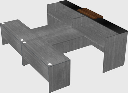 Shared u-shaped reception desks