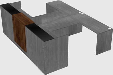 Shared u-shaped reception desks