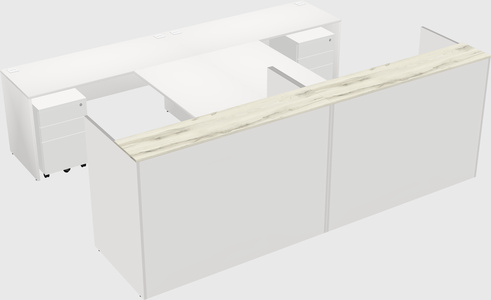 Shared u-shaped reception desks