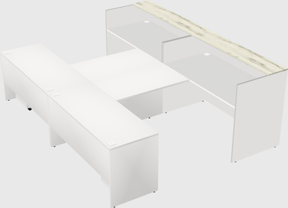 Shared u-shaped reception desks