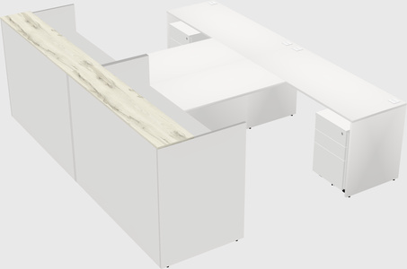 Shared u-shaped reception desks