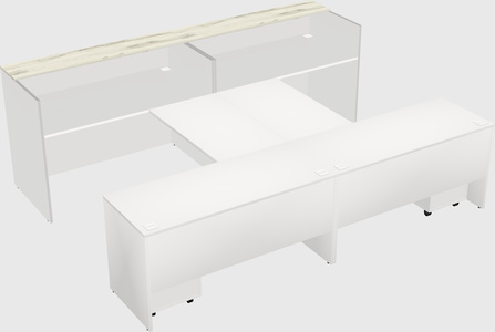 Shared u-shaped reception desks