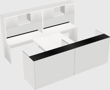 Shared u-shaped reception desks