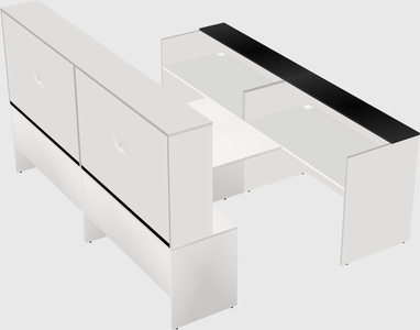 Shared u-shaped reception desks
