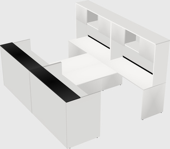 Shared u-shaped reception desks
