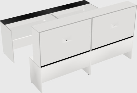 Shared u-shaped reception desks
