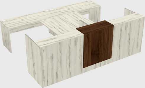 Shared u-shaped reception desks