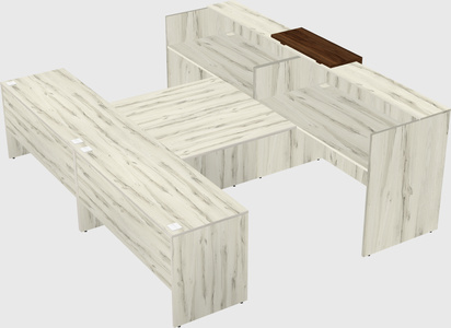 Shared u-shaped reception desks
