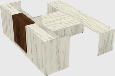Shared u-shaped reception desks