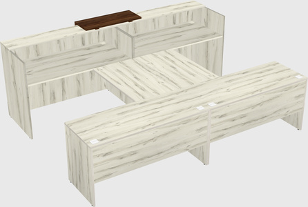 Shared u-shaped reception desks