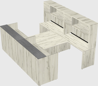 Shared u-shaped reception desks