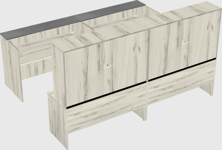 Shared u-shaped reception desks