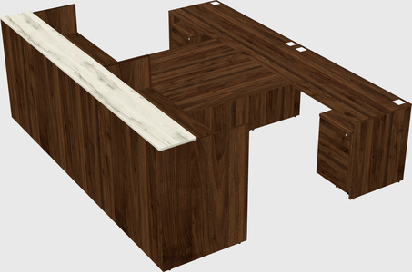 Shared u-shaped reception desks