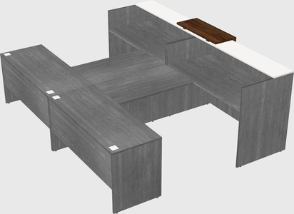 Shared u-shaped reception desks