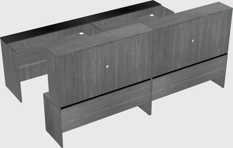 Shared u-shaped reception desks