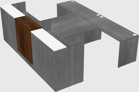 Shared u-shaped reception desks