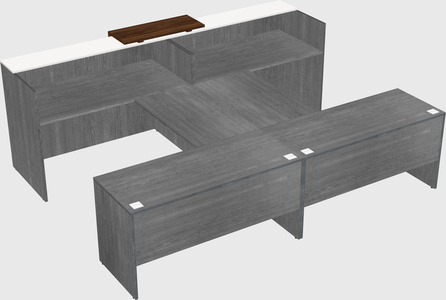 Shared u-shaped reception desks